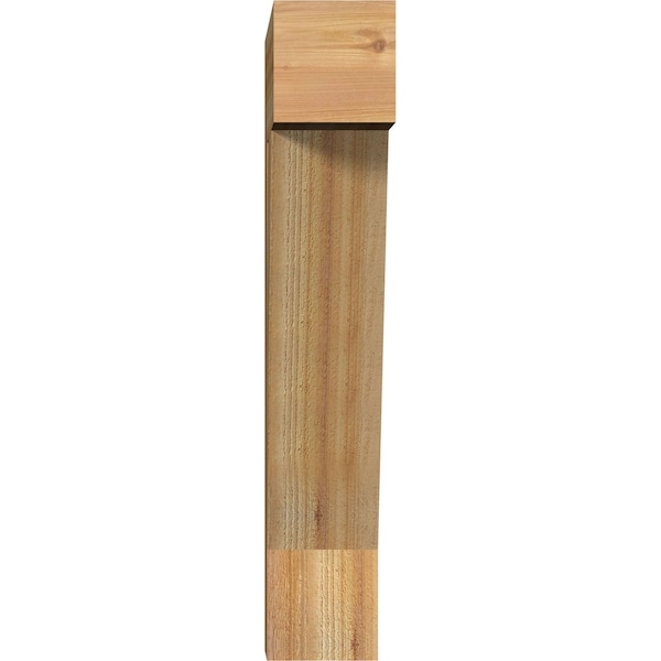 Traditional Block Rough Sawn Bracket, Western Red Cedar, 6W X 22D X 34H